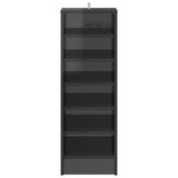 Shoe Cabinet High Gloss Grey 31.5x35x90 cm Engineered Wood