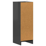 Shoe Cabinet High Gloss Grey 31.5x35x90 cm Engineered Wood - Rear View
