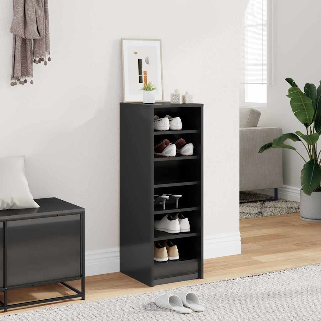 Shoe Cabinet High Gloss Grey 31.5x35x90 cm Engineered Wood