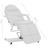 Beauty Treatment Chair Faux Leather White 180x62x78 cm - Low Angle