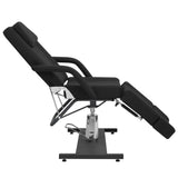 Beauty Treatment Chair Faux Leather Black 180x62x78 cm - Side View