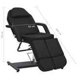 Beauty Treatment Chair Faux Leather Black 180x62x78 cm - Low Angle