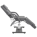 Beauty Treatment Chair Faux Leather Grey 180x62x78 cm - Side View