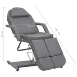 Beauty Treatment Chair Faux Leather Grey 180x62x78 cm - Low Angle