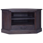 Corner TV Cabinet Light Black 80x40x49 cm Solid Wood Mahogany