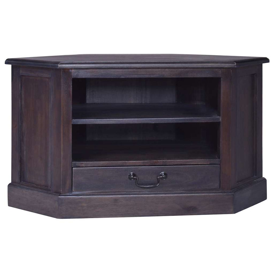 Corner TV Cabinet Light Black 80x40x49 cm Solid Wood Mahogany