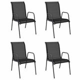 Garden Chairs 4 pcs Steel and Textilene Black