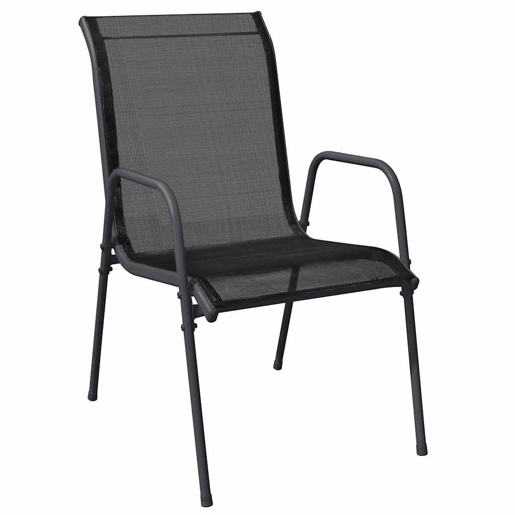 Garden Chairs 4 pcs Steel and Textilene Black
