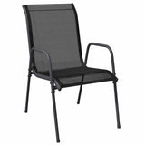 Garden Chairs 4 pcs Steel and Textilene Black - Side View