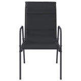 Garden Chairs 2 pcs Steel and Textilene Black - Top-Down View