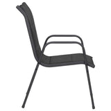 Garden Chairs 2 pcs Steel and Textilene Black - 45-Degree Angle