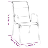 Garden Chairs 2 pcs Steel and Textilene Black - Rear View