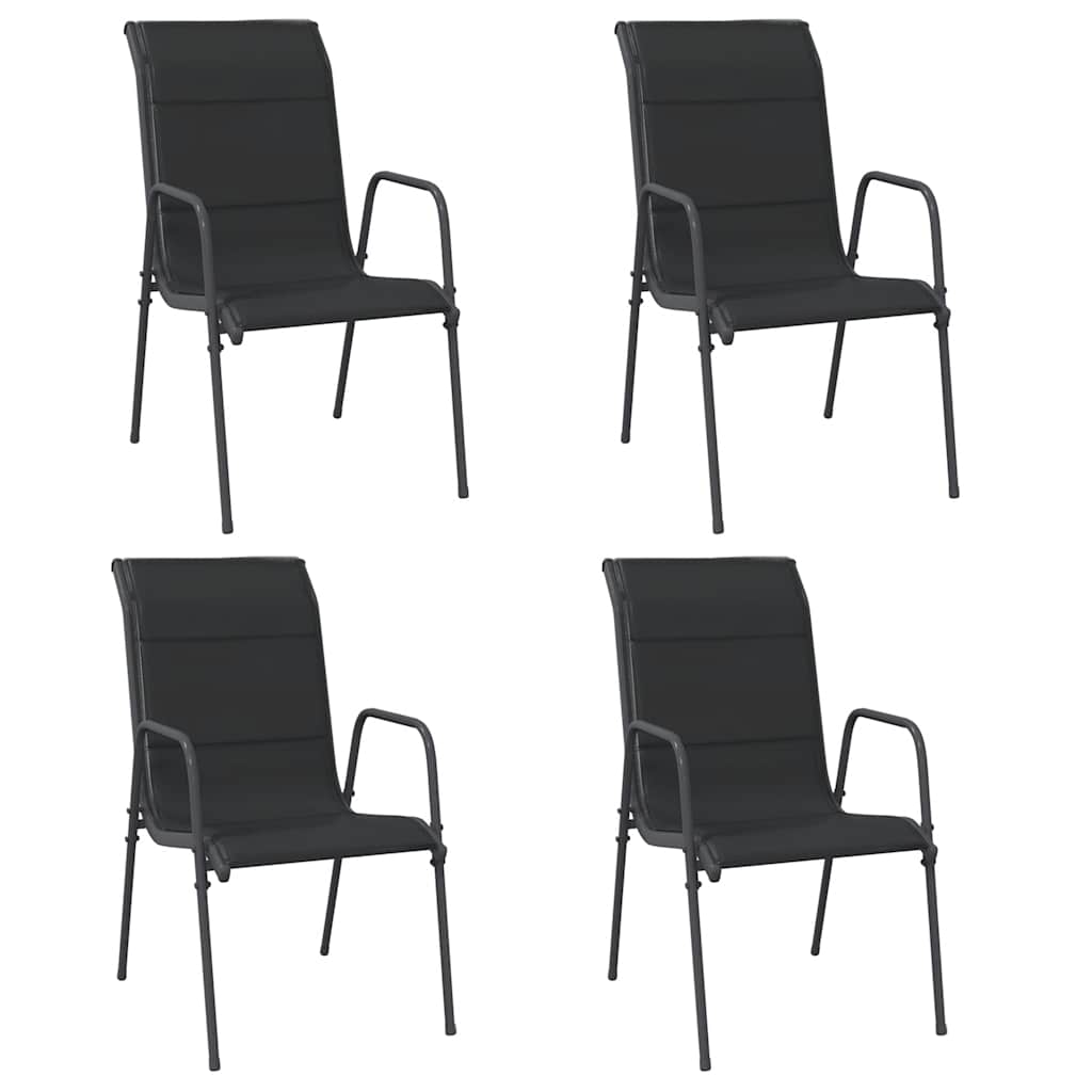 Garden Chairs 4 pcs Steel and Textilene Black
