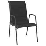 Garden Chairs 4 pcs Steel and Textilene Black - Side View