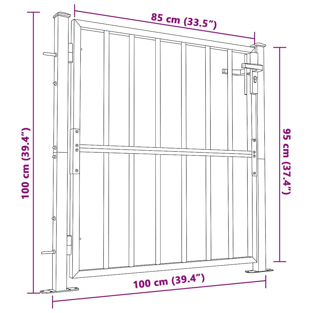 Garden Gate 100x95 cm Stainless Steel