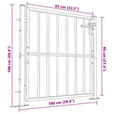 Garden Gate 100x95 cm Stainless Steel