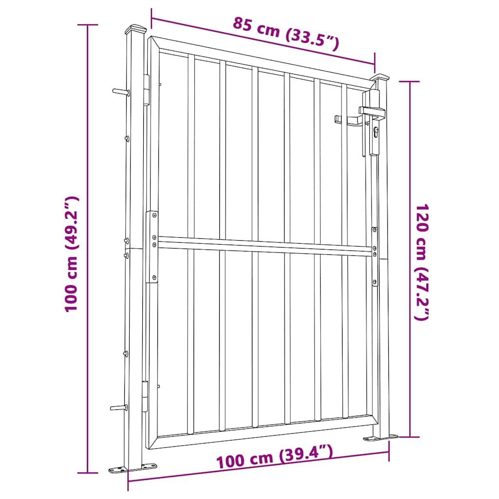 Garden Gate 100x120 cm Stainless Steel