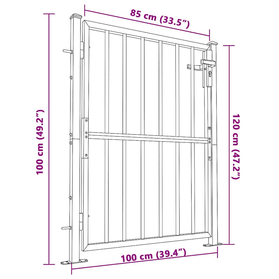 Garden Gate 100x120 cm Stainless Steel