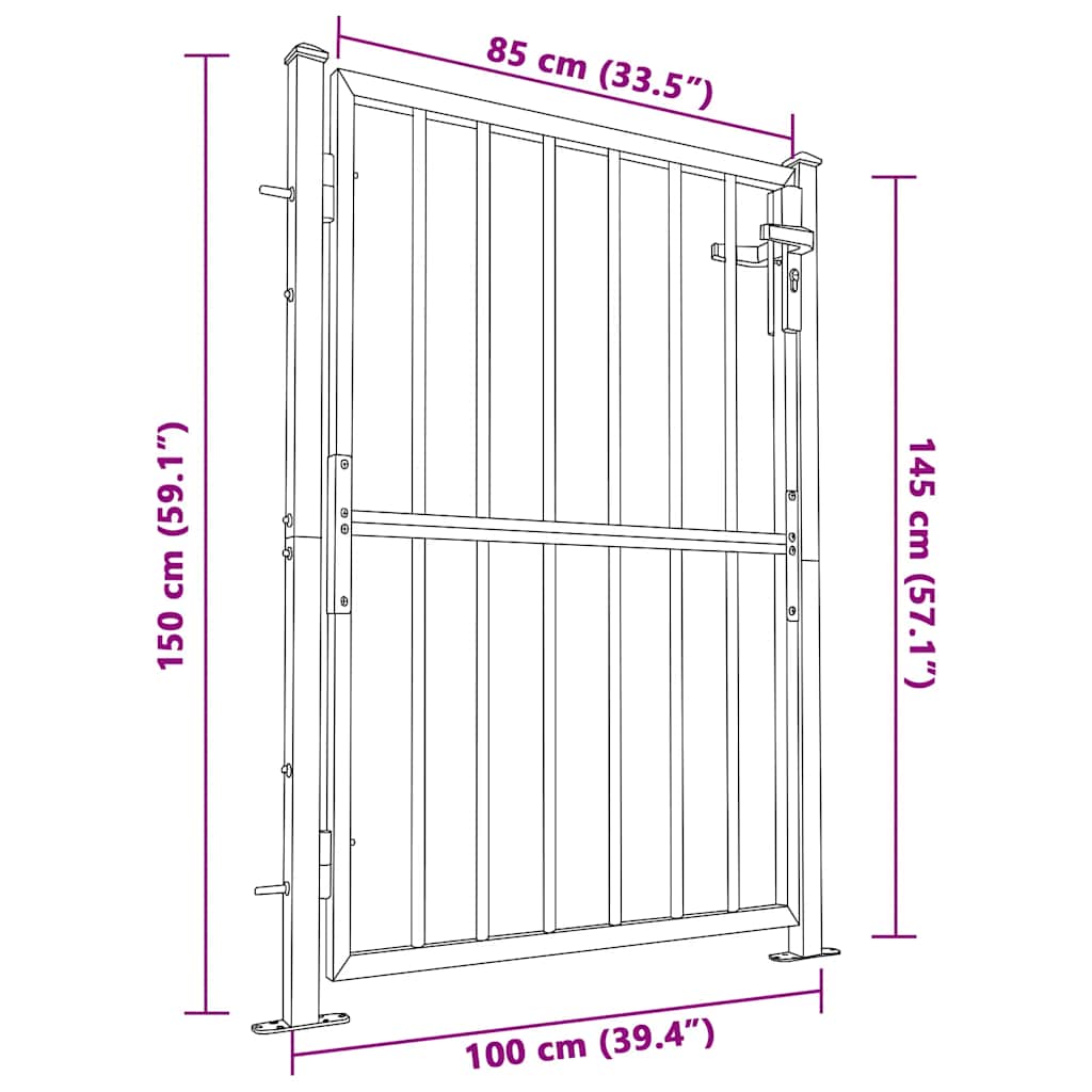 Garden Gate 100x145 cm Stainless Steel
