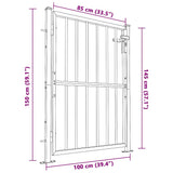 Garden Gate 100x145 cm Stainless Steel
