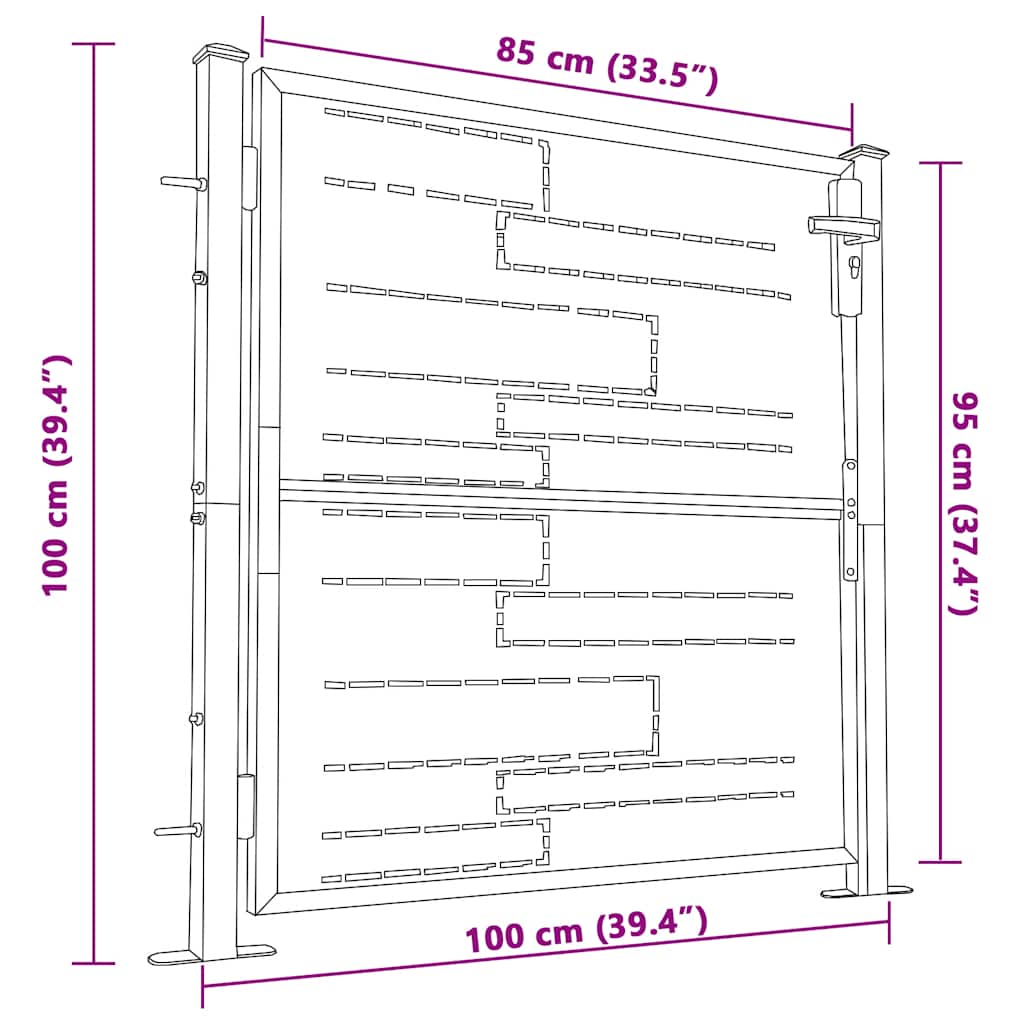 Garden Gate 100x100 cm Stainless Steel