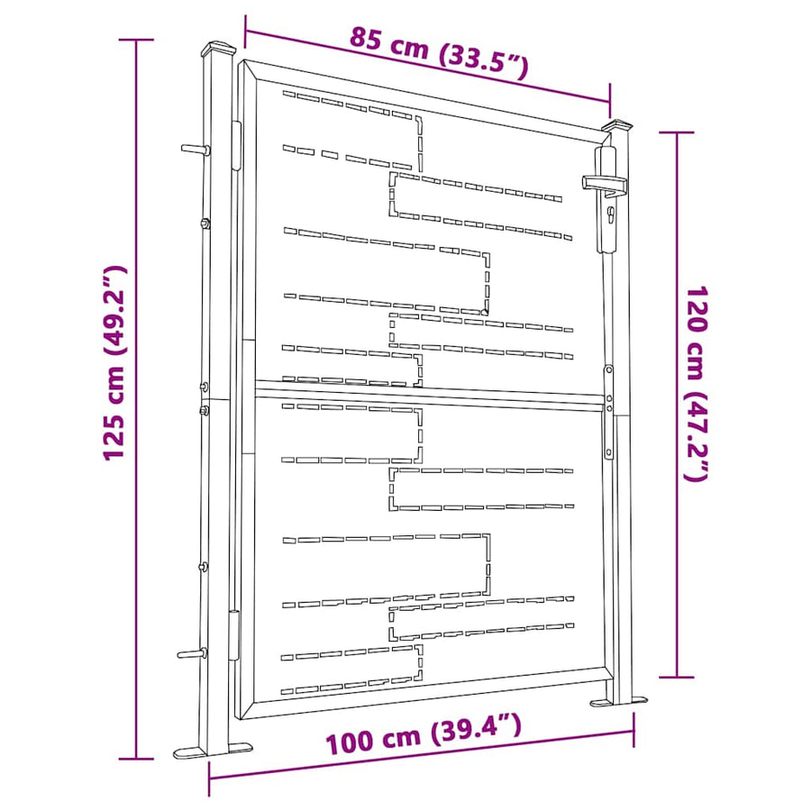 Garden Gate 100x120 cm Stainless Steel