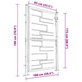 Garden Gate 100x175 cm Stainless Steel