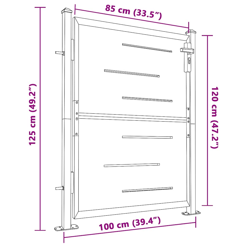 Garden Gate 100x120 cm Stainless Steel