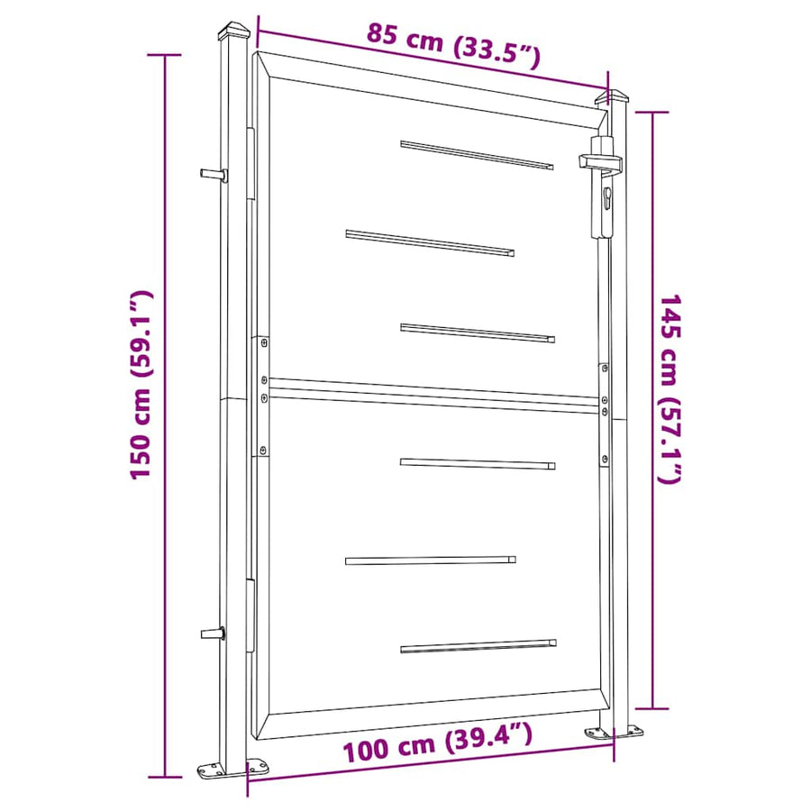 Garden Gate 100x145 cm Stainless Steel