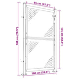 Garden Gate 100x175 cm Stainless Steel - Close-Up Angle