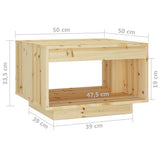 Coffee Table 50x50x33.5 cm Solid Firwood - Close-Up Angle