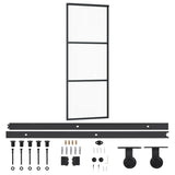 Sliding Door with Hardware Set ESG Glass&Aluminium 76x205 cm - Front View
