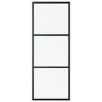 Sliding Door with Hardware Set ESG Glass&Aluminium 76x205 cm