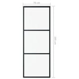 Sliding Door with Hardware Set ESG Glass&Aluminium 76x205 cm - Extra Image