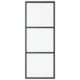 Sliding Door with Hardware Set ESG Glass&Aluminium 76x205 cm