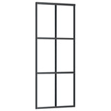 Sliding Door with Hardware Set ESG Glass&Aluminium 76x205 cm