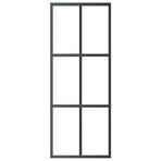 Sliding Door with Hardware Set ESG Glass&Aluminium 76x205 cm
