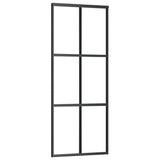 Sliding Door with Hardware Set ESG Glass&Aluminium 76x205 cm