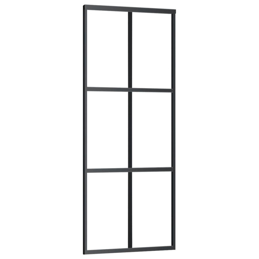 Sliding Door with Hardware Set ESG Glass&Aluminium 76x205 cm