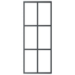 Sliding Door with Hardware Set ESG Glass&Aluminium 76x205 cm