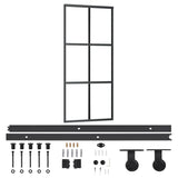 Sliding Door with Hardware Set ESG Glass&Aluminium 90x205 cm