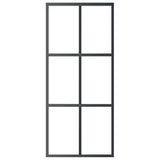 Sliding Door with Hardware Set ESG Glass&Aluminium 90x205 cm