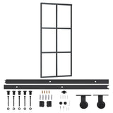 Sliding Door with Hardware Set ESG Glass&Aluminium 90x205 cm