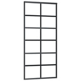 Sliding Door with Hardware Set ESG Glass&Aluminium 90x205 cm