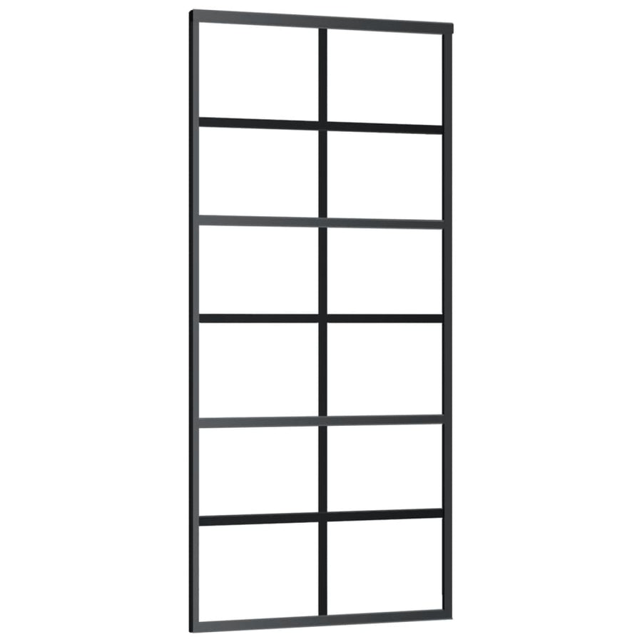 Sliding Door with Hardware Set ESG Glass&Aluminium 90x205 cm