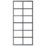 Sliding Door with Hardware Set ESG Glass&Aluminium 90x205 cm