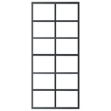 Sliding Door with Hardware Set ESG Glass&Aluminium 90x205 cm - Top-Down View