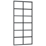 Sliding Door with Hardware Set ESG Glass&Aluminium 90x205 cm - Side View