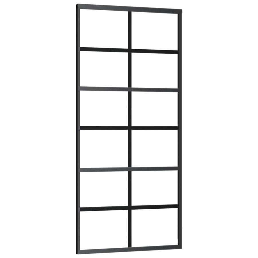 Sliding Door with Hardware Set ESG Glass&Aluminium 90x205 cm