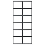 Sliding Door with Hardware Set ESG Glass&Aluminium 90x205 cm